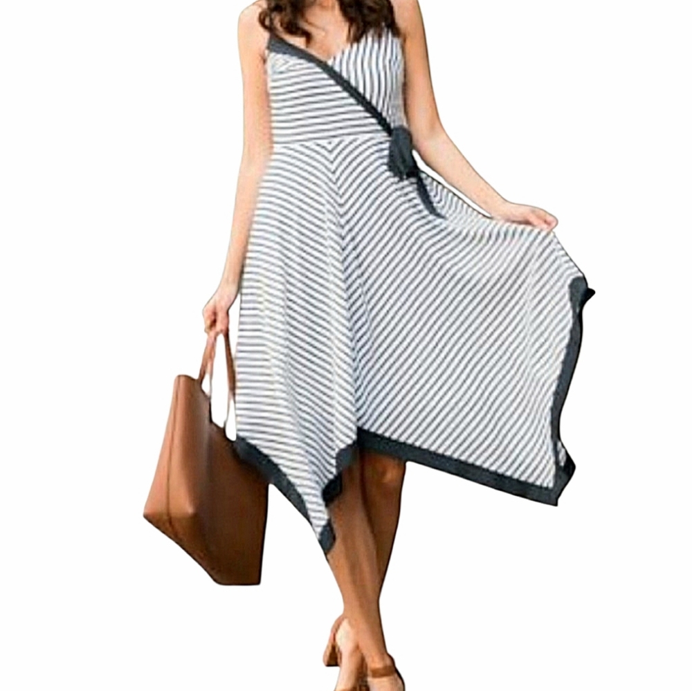 Banana Republic Strappy Handkerchief Hem Sun Dress Sz 14 Summer Resort Coastal